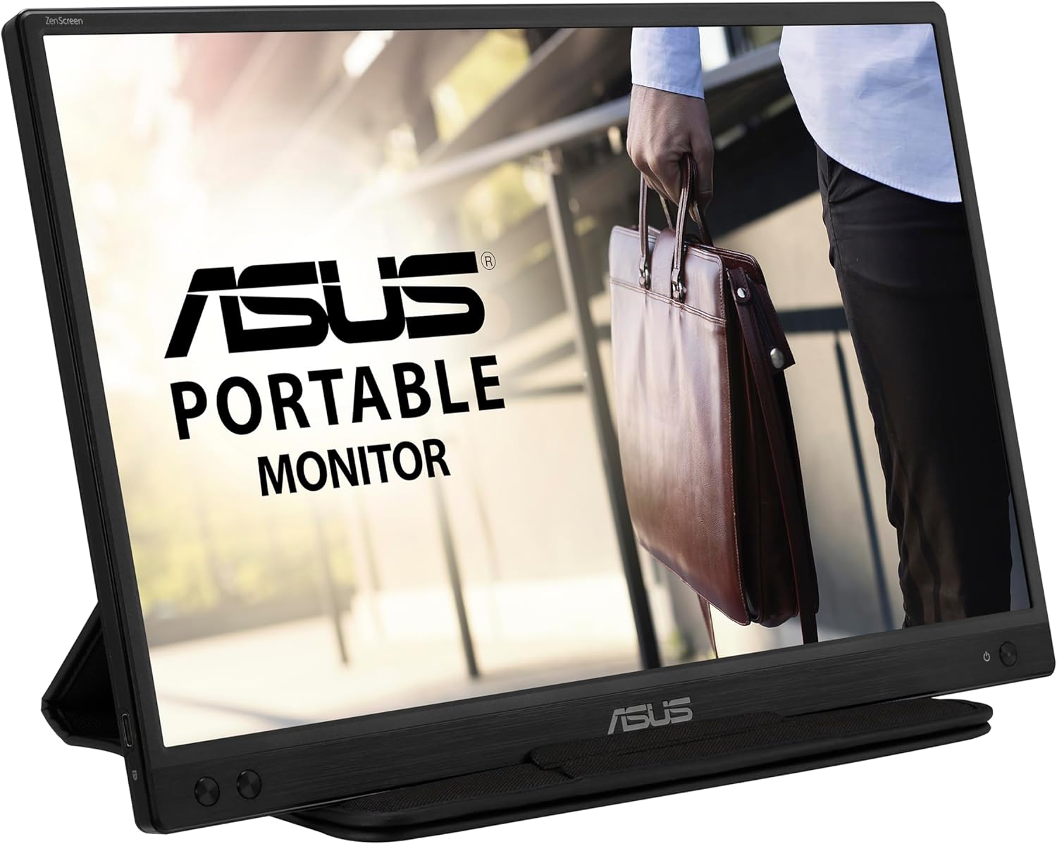 ASUS ZenScreen MB166C – Monitor portátil USB de 15,6″ FullHD (1920×1080, IPS, USB de tipo C, 60 Hz, Antiparpadeo, Filtro de luz azul, Antirreflejos, 250cd/㎡), Negro