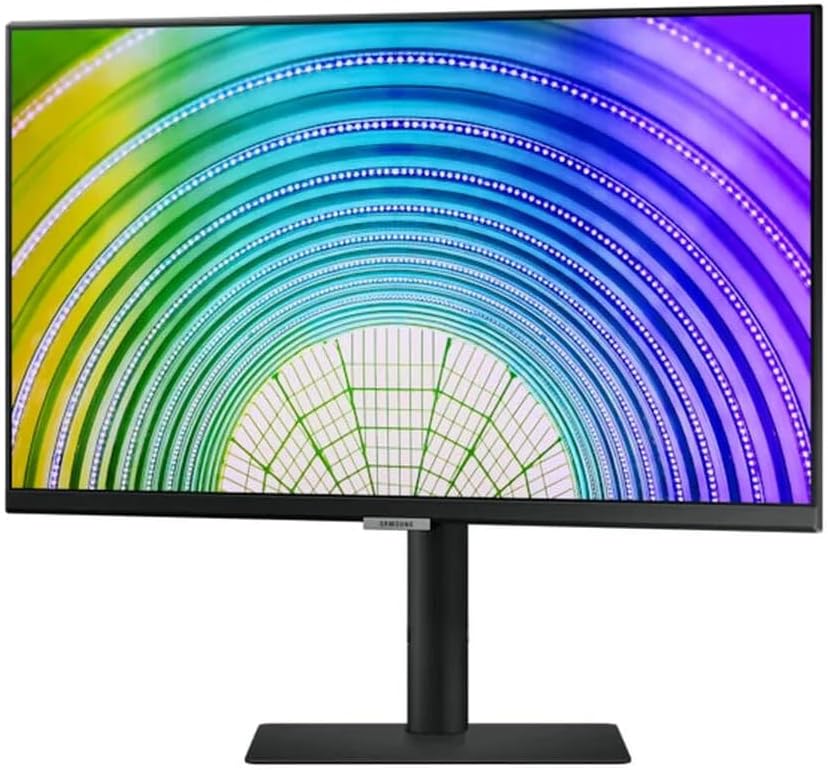 Samsung LS24A600UCUXEN – Monitor profesional de 24″ QHD (2560 x 1440, IPS, 5ms, Flicker free, AMD FreeSync, 16:9, Ajustable en altura, inclinación, giro y pivote, HDMI, HDR10 & USB C), Negro