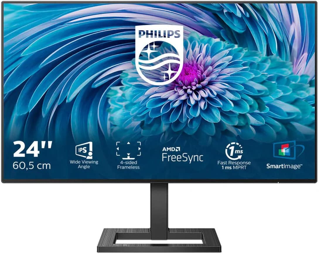 Philips Monitor 242E2FA/00-24 FHD, 75Hz, 1ms, IPS, Adaptive Sync (1920×1080, 300cd/m, D-Sub, HDMI, Displayport)