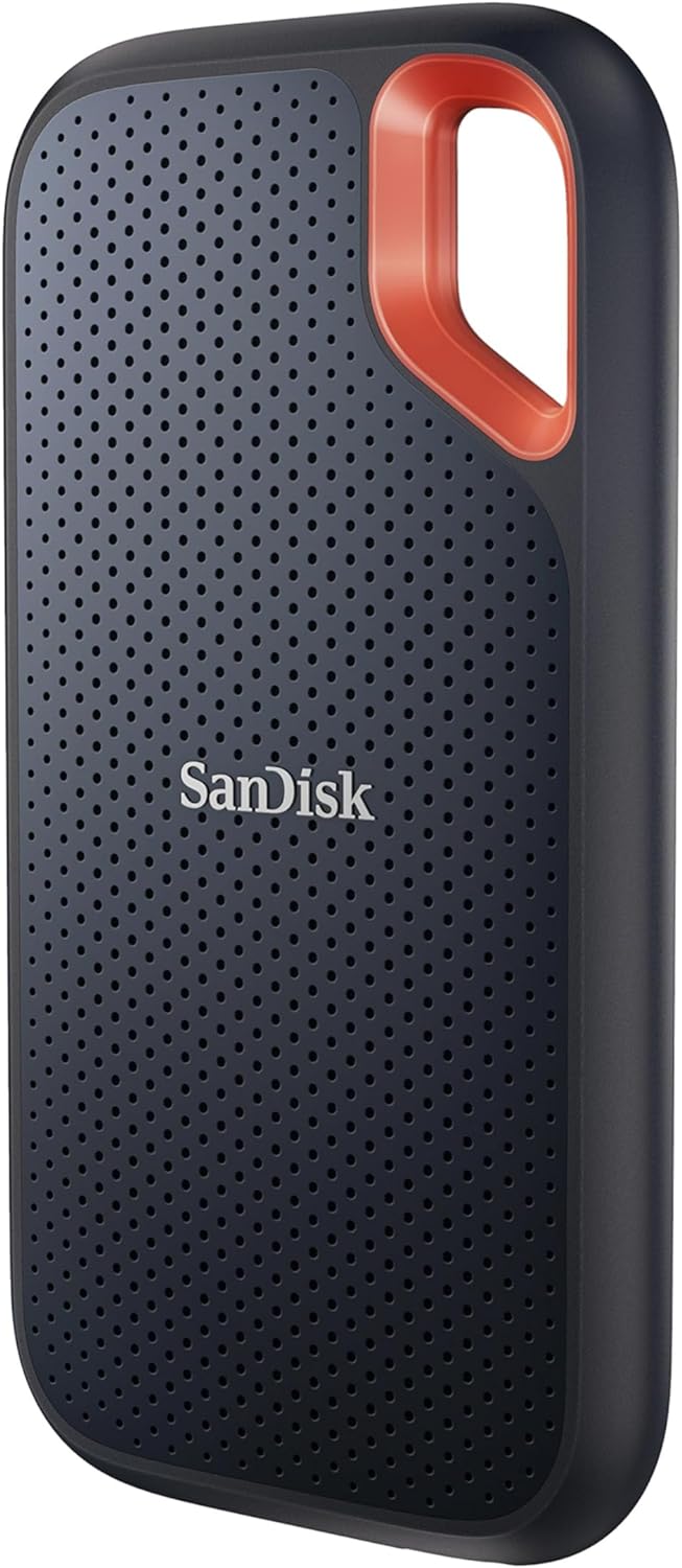 SanDisk 1TB Extreme SSD portátil, USB-C USB 3.2 Gen 2 Memoria de estado sólido NVMe externa hasta 1050 MB/s Clasificación IP65 de resistencia al agua y al polvo