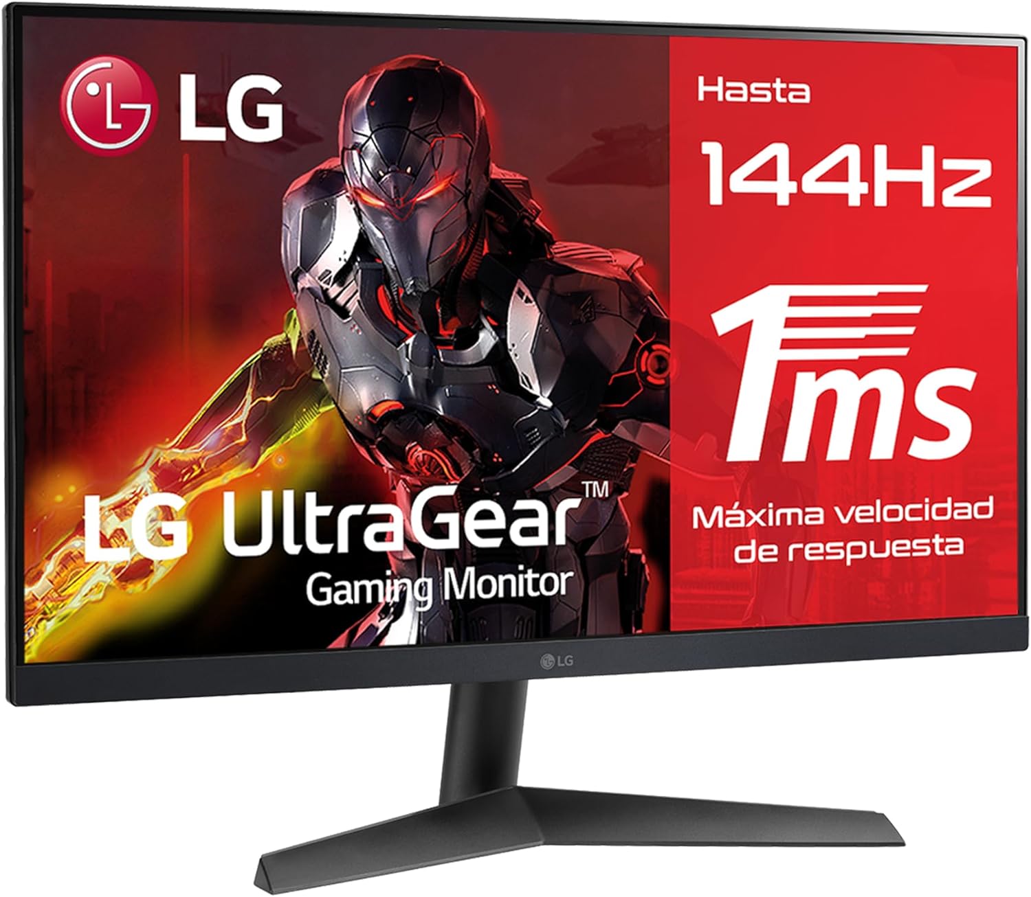 LG 24GN60R-B – Monitor Gaming UltraGear 23.8 pulgadas FHD, Panel IPS de 1ms, HDR 10, 1920×1080, Dynamic Action Sync (DAS Mode) y AMD FreeSync Premium 144Hz, HDMI 2.0, Color Negro