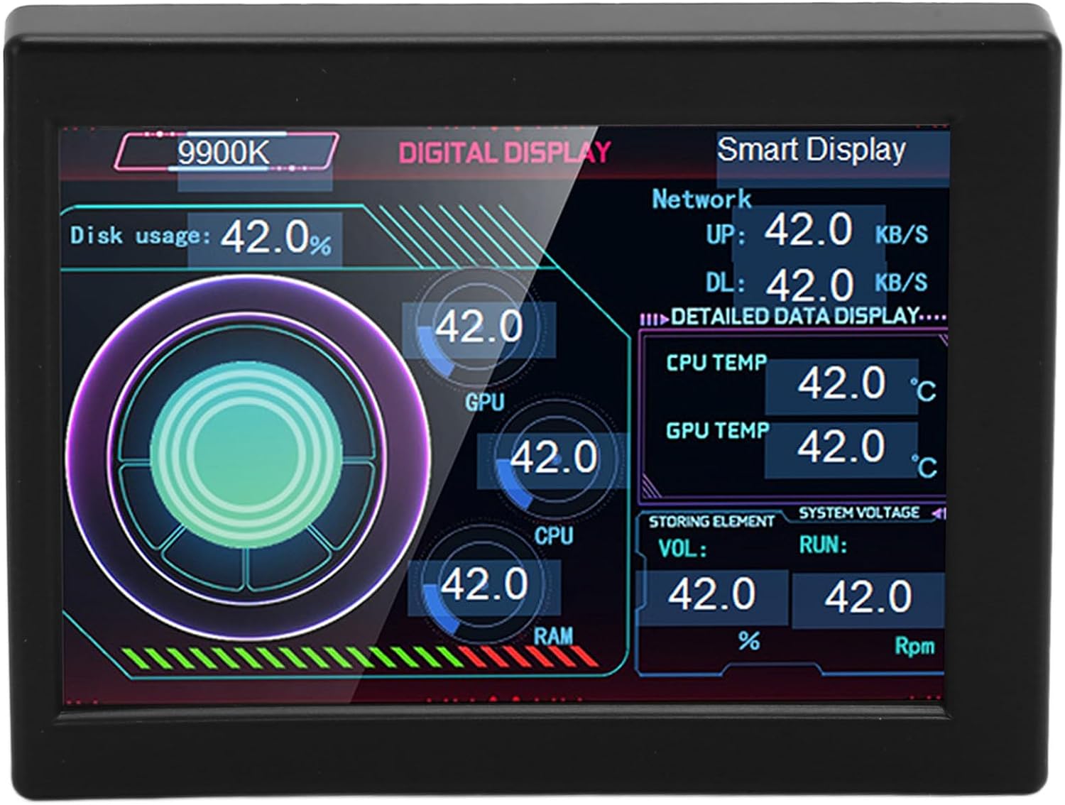 Mini Pantalla USB IPS de 3,5, Visualización de la Temperatura del PC, PC CPU RAM HDD Monitor de Datos, PC Sensor Panel Pantalla, Pantalla Secundaria de la Caja del Ordenador