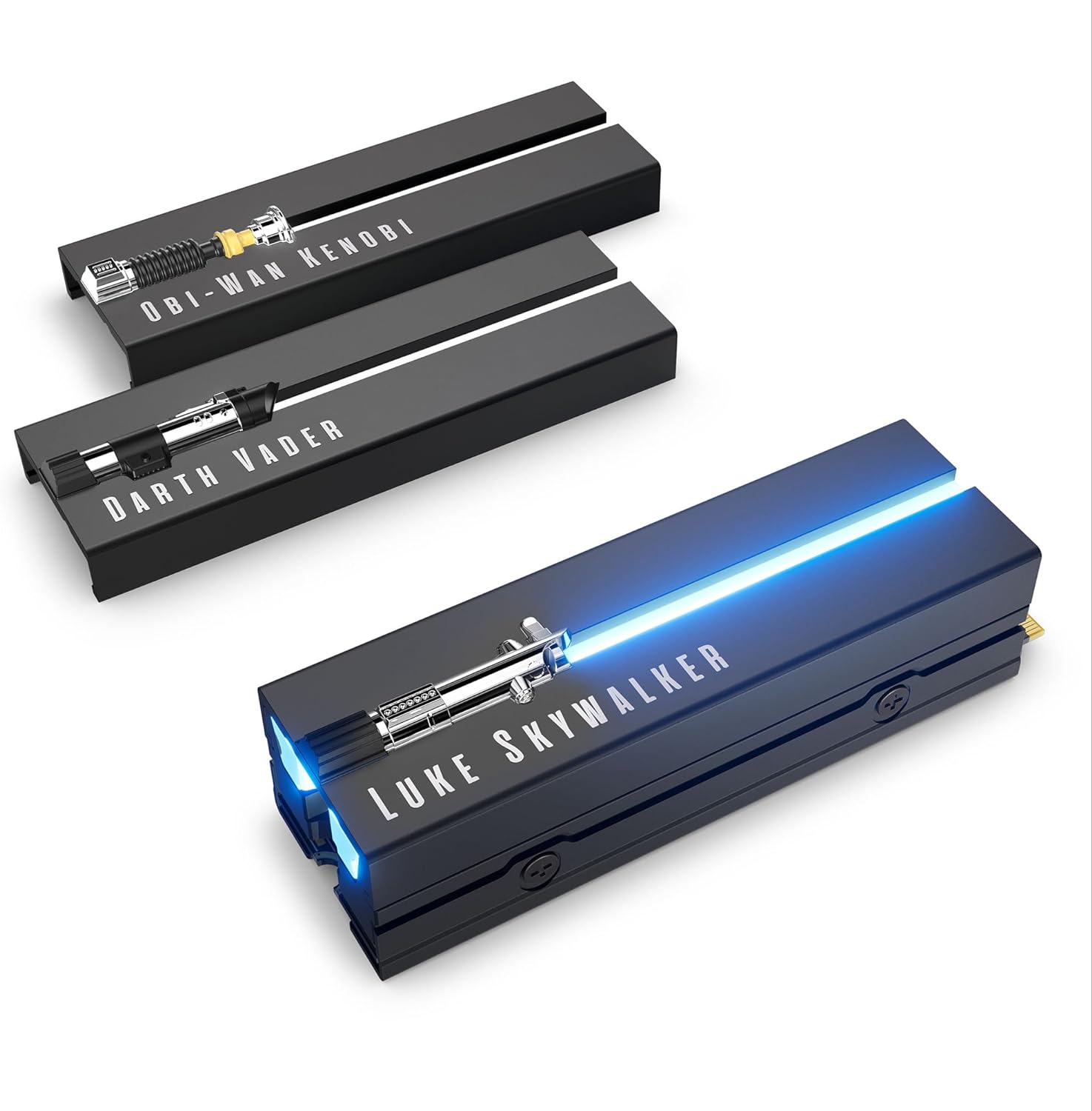 Seagate FireCuda Lightsaber Legends Special Edition, 1 TB, SSD interno, PCIe M.2 Gen4 x 4 NVMe 1.4, hasta 7300 MB/s, espadas láser LED RGB personalizables (ZP1000GM3A053)