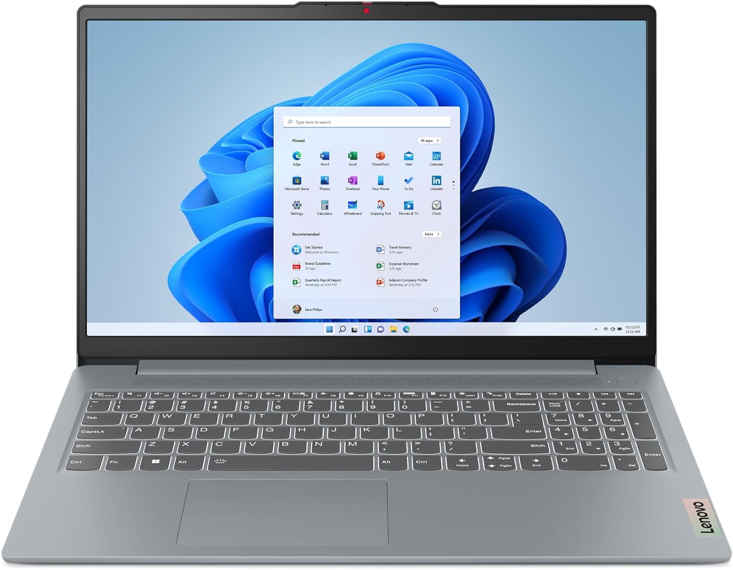 Lenovo Ideapad Slim 3 – Ordenador portátil 15 15.6″ FHD (Intel i5-12450H, 16GB, 1 TB SSD, Windows 11 Home) Teclado QWERTY español – Gris