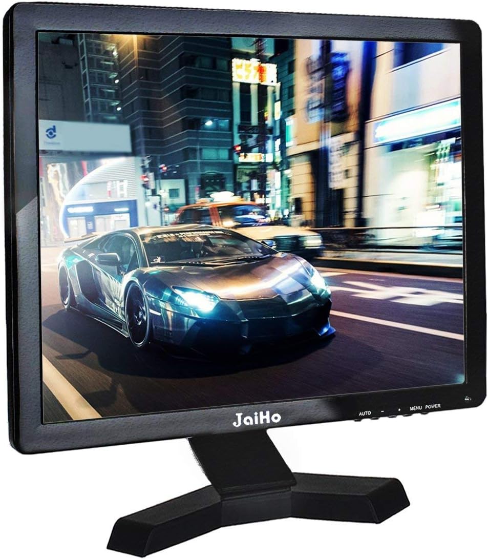 JaiHo Monitor HDMI de 17 Pulgadas 1280×1024 4:3 Pantalla LCD Monitor, PC Display con HDMI/VGA/AV/BNC, Pantalla de Ordenador para PC PS4 Raspberry Pi DVD DVR, Altavoz Incorporado