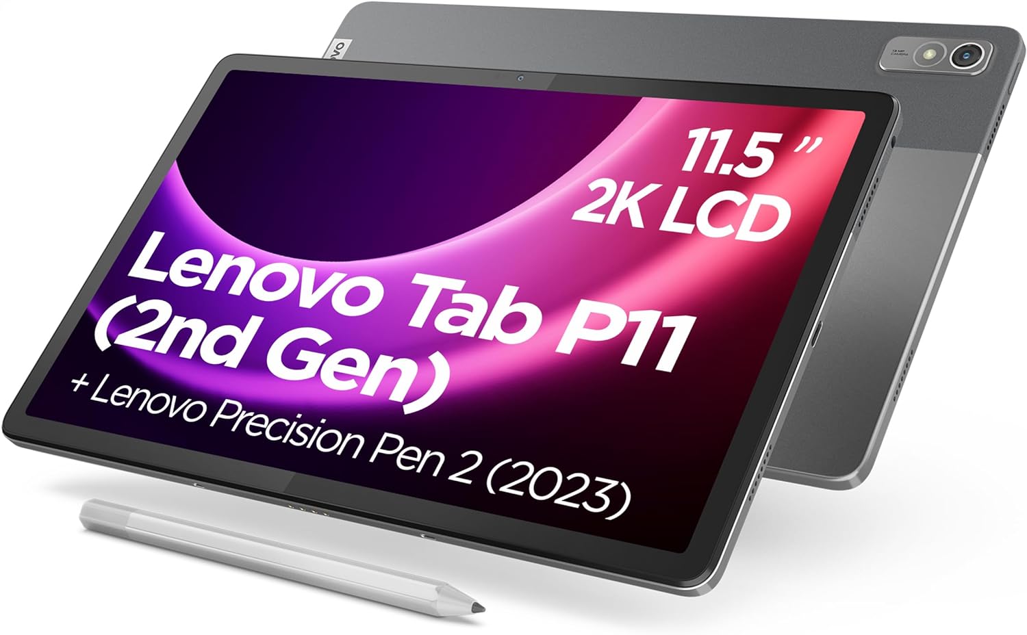 Lenovo Tab P11 (2nd Gen) – Tablet de 11.5″ 2K (MediaTek Helio G99, 4GB de RAM, 128GB ampliables hasta 1 TB, 4 Altavoces, WiFi6E + Bluetooth, Android 12L) Precision Pen 2 (2023) – Gris Oscuro