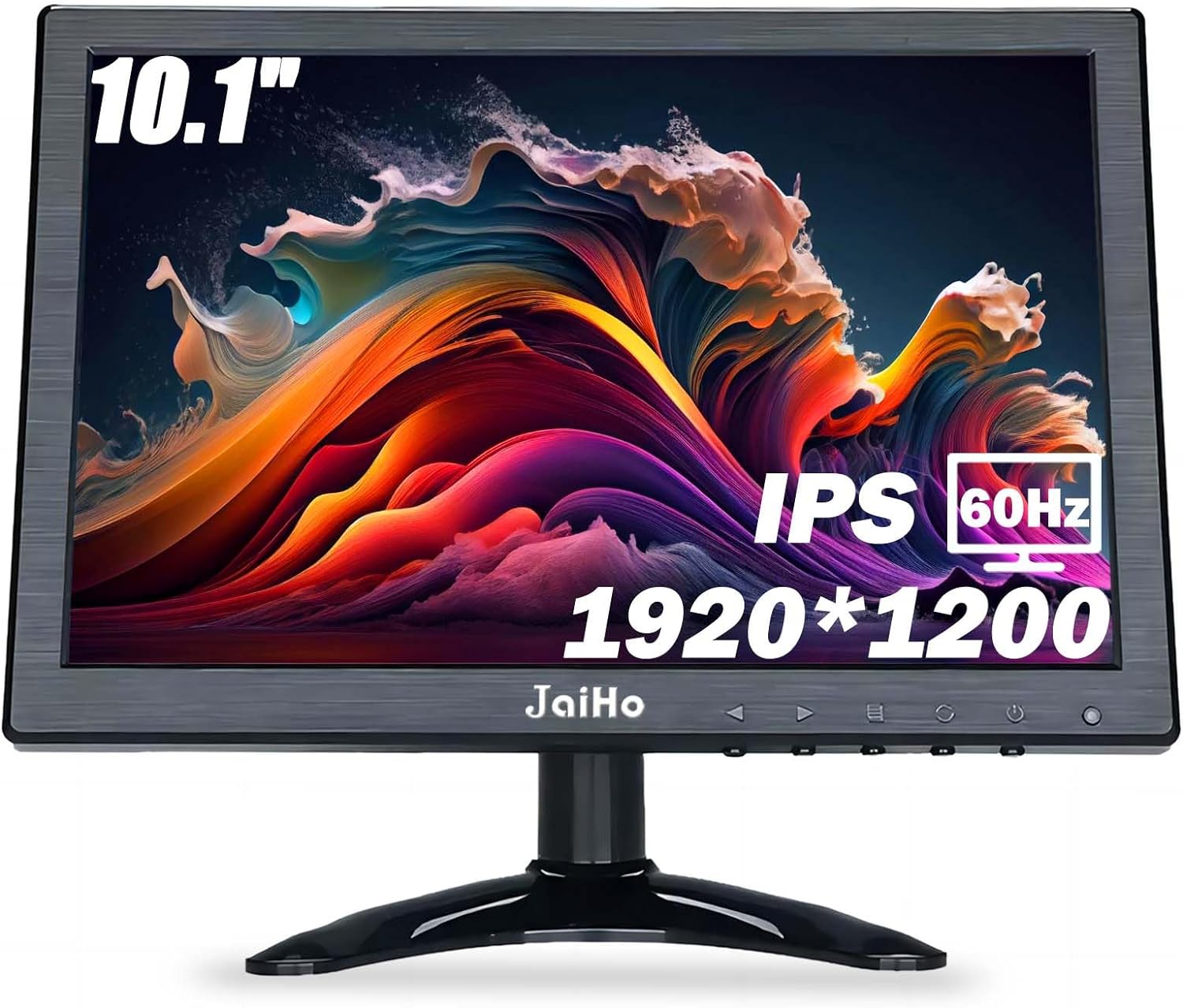 JaiHo Monitor de 10.1 Pulgadas con Panel IPS, 60Hz Pantalla LED, 1920 * 1200 Pequeño Monitor con HDMI VGA AV BNC Entrada USB para PC Monitor de Seguridad Monitor Industrial, Altavoces Integrados