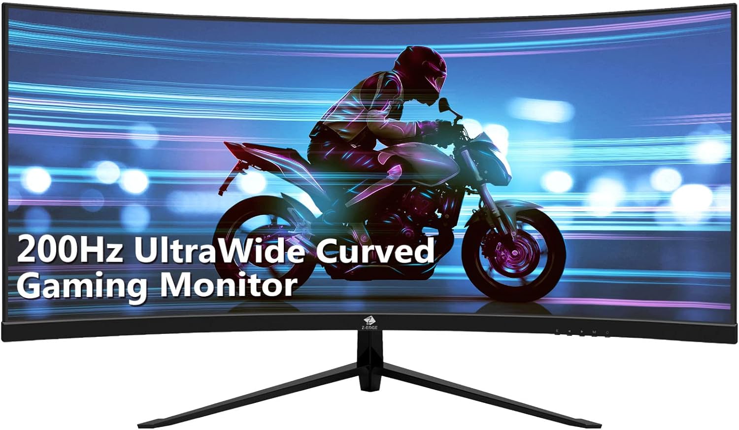 Z-Edge Monitor Gaming Curvo 30» 200 Hz, 1ms MPRT, 2560×1080, FreeSync, Pantalla Ultra Ancho 21:9 con HDMI Cable, Inclinación Ajustable, 1500R, 300 CD/m², HDMI2.0 * 2 & DP1.2, RGB, Altavoces