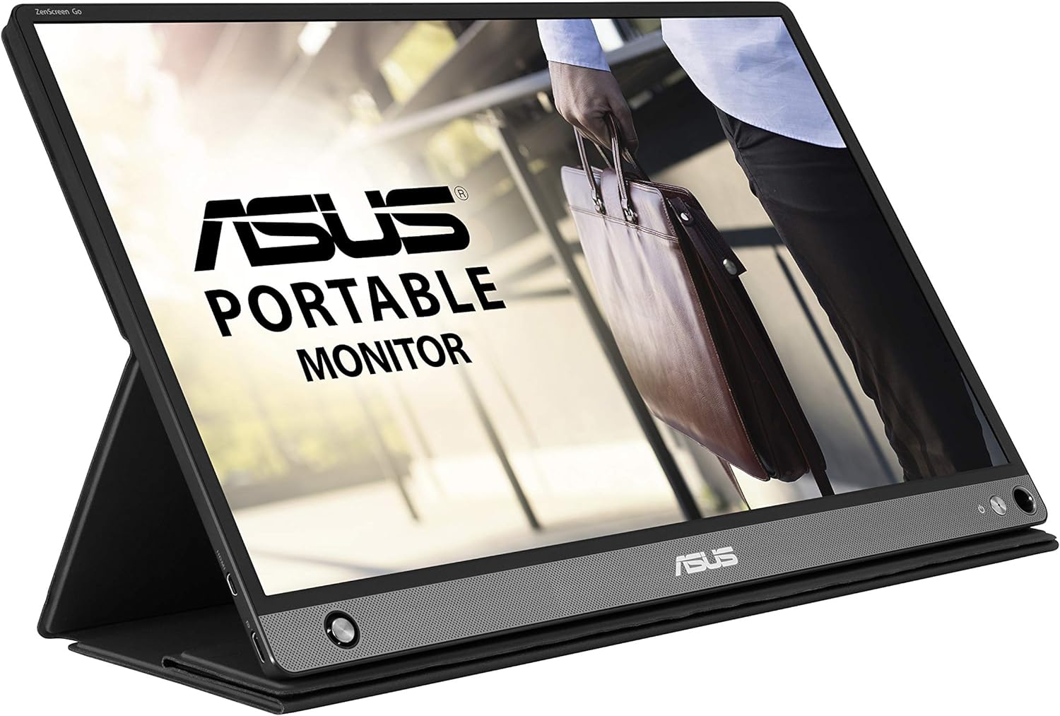 ASUS Monitor portátil inalámbrico USB ZenScreen GO MB16AWP: 15,6″, IPS, USB tipo C, mini-HDMI, Batería integrada, Antiparpadeo, Luz azul de baja intensidad, Rosca para trípode. 250cd/m². Negro