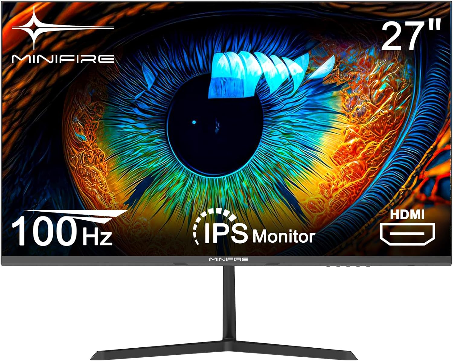 Minifire Monitor de 27 Pulgadas, 100 Hz, FreeSync, Panel IPS, Pantalla PC Full HD, 1080p con Puertos HDMI VGA (Cable HDMI MF27X3AL Incluido)