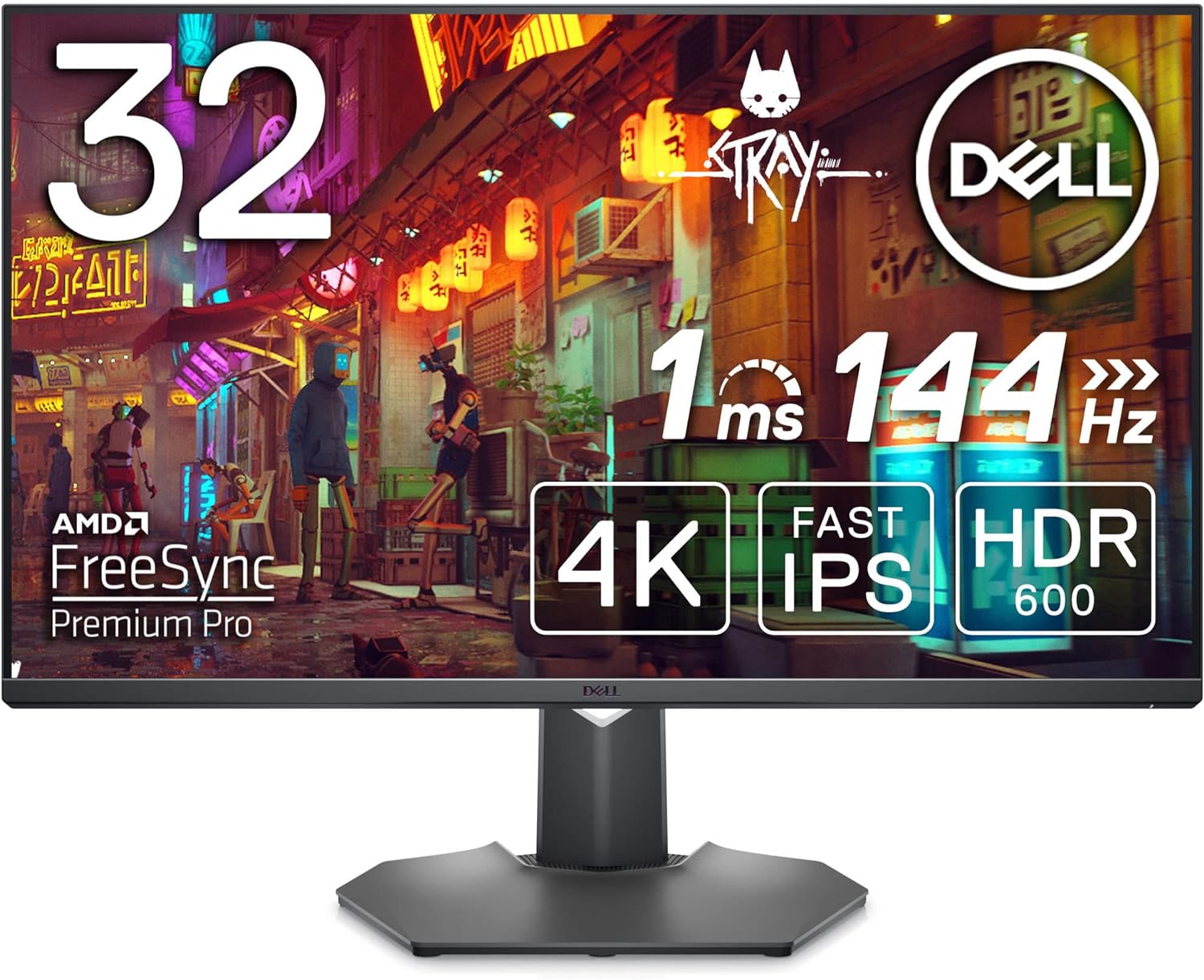 Dell G3223Q 32″ 4K UHD (3840×2160) Monitor Gaming, 144Hz, Fast IPS, 1ms, AMD FreeSync Premium Pro, 95% DCI-P3, HDR 600, DisplayPort, 2x HDMI, 3x USB, Gris